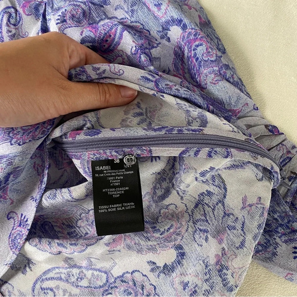 NWOT Isabel Marant Torence Paisley Silk Cut-Out Top size 38/ us size 6 - Picture 6 of 8